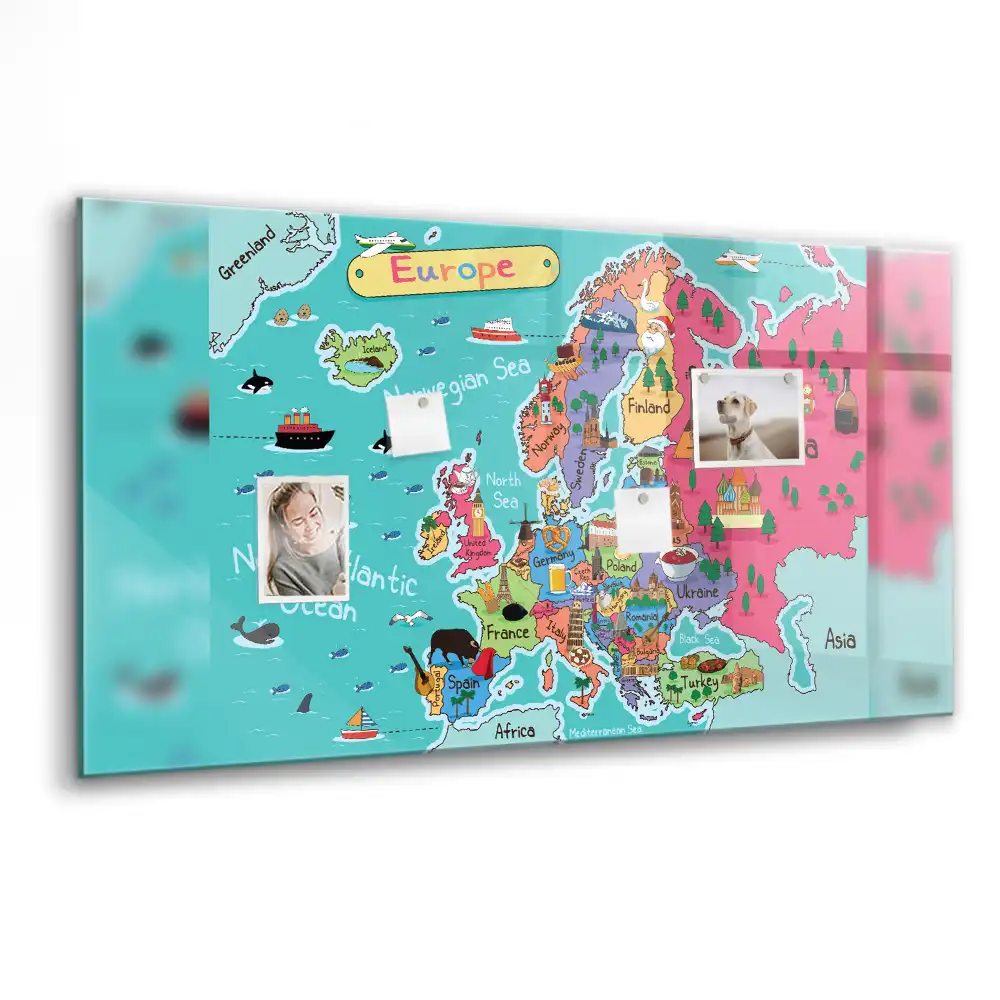 Magnetická tabule s mapou Evropy