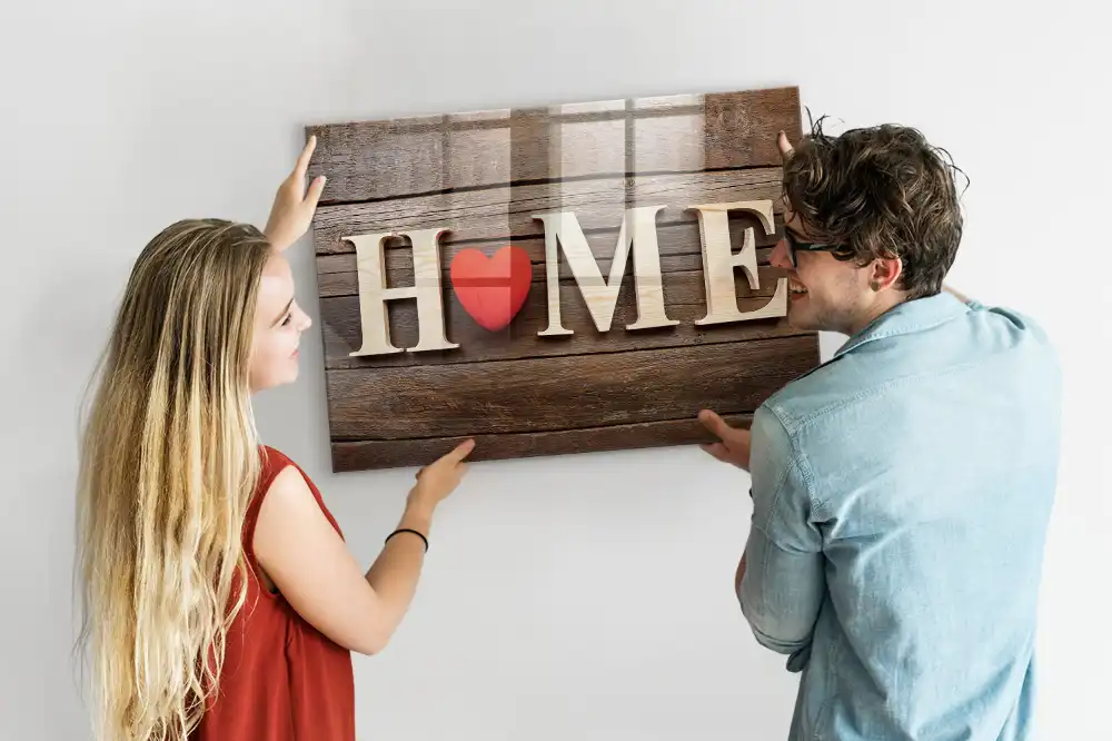 Magnetická tabule na zeď s nápisem Home