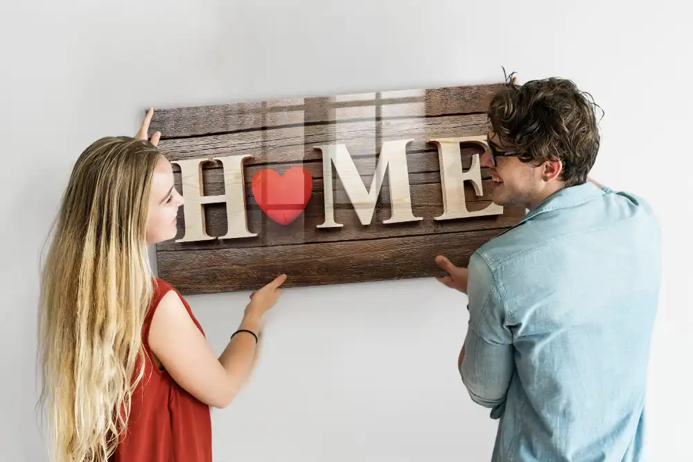 Magnetická tabule na zeď s nápisem Home