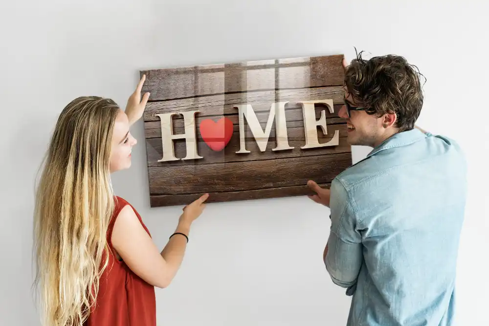 Magnetická tabule na zeď s nápisem Home