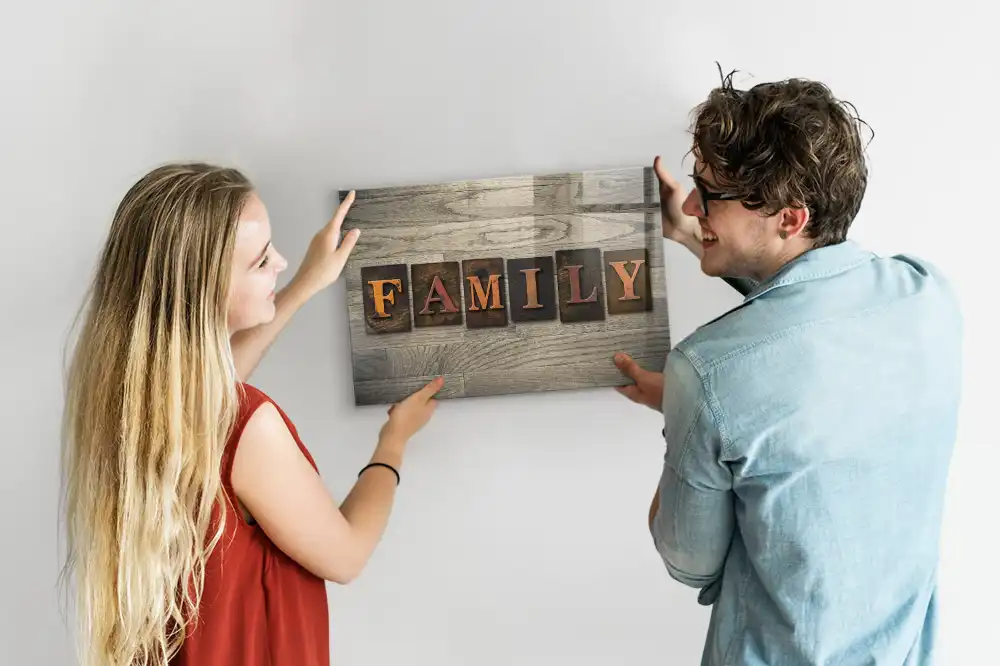 Magnetická nástěnná tabule s nápisem Family