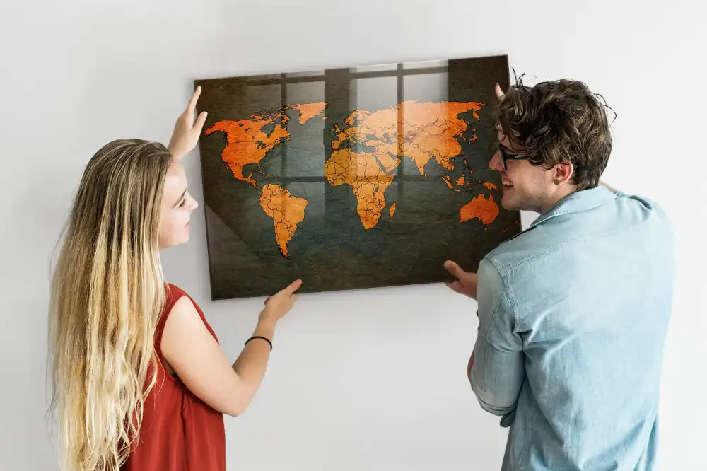 Magnetická tabule s atlasem světa