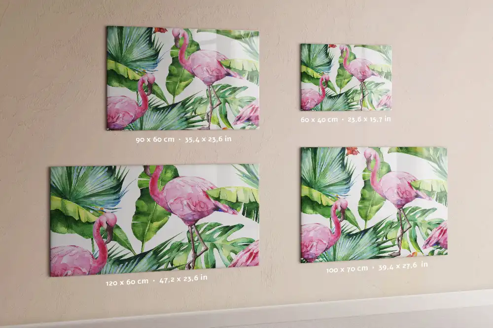 Magnetická tabule s motivem přírody a plameňáků