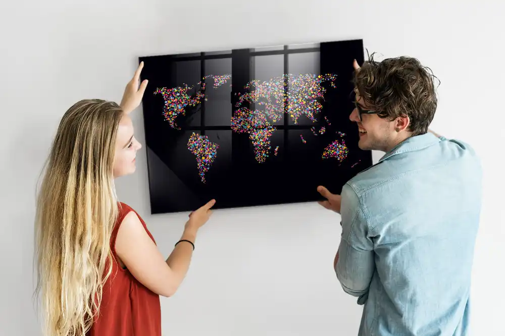 Magnetická tabule s mapou světa