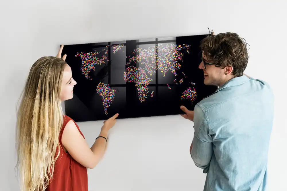 Magnetická tabule s mapou světa