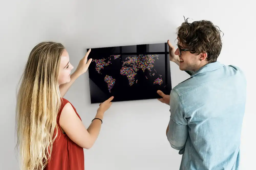 Magnetická tabule s mapou světa
