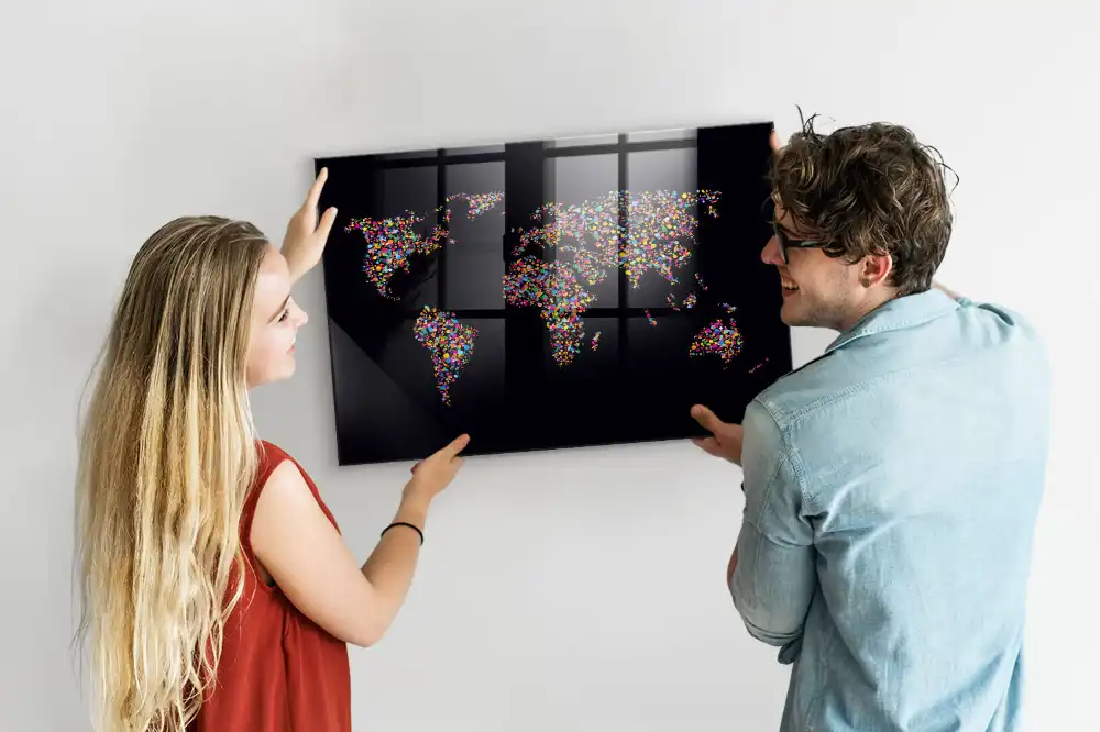 Magnetická tabule s mapou světa