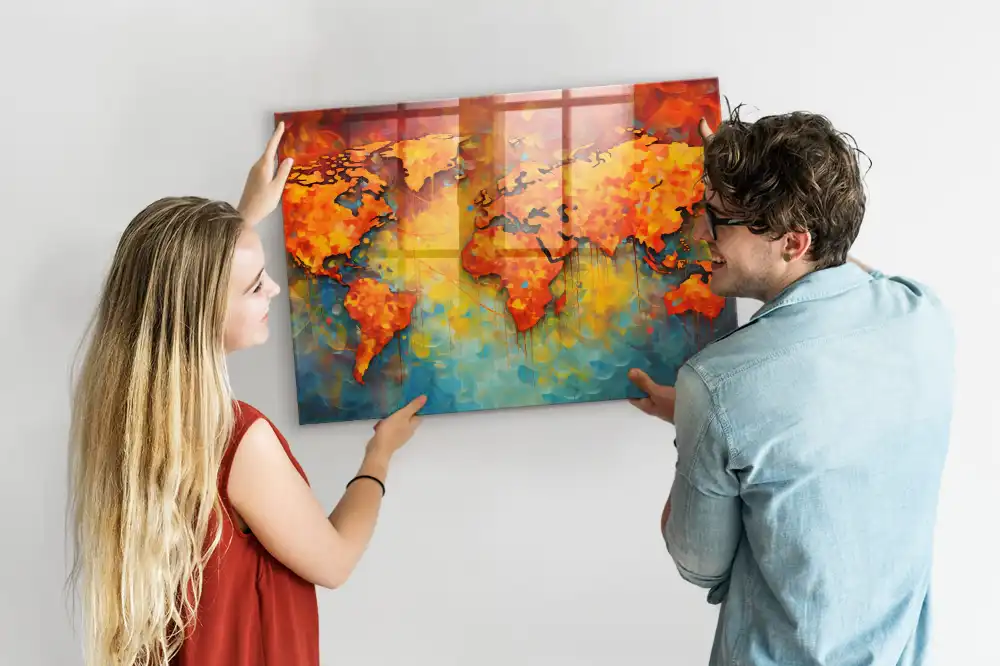 Ozdobná magnetická tabule mapa světa