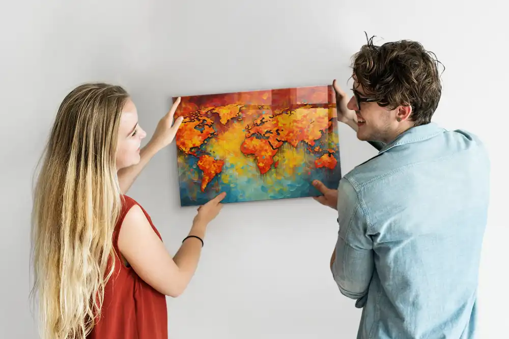 Ozdobná magnetická tabule mapa světa