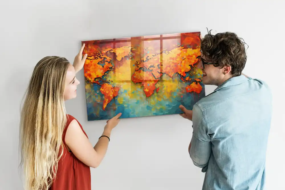 Ozdobná magnetická tabule mapa světa