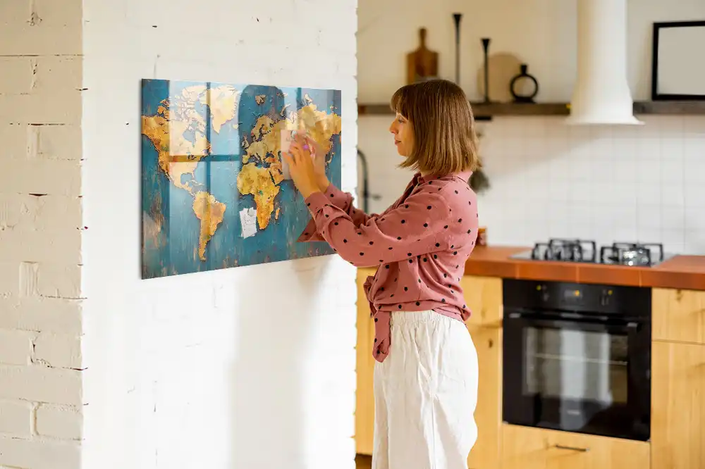 Magnetická tabule dekorativní mapa světa