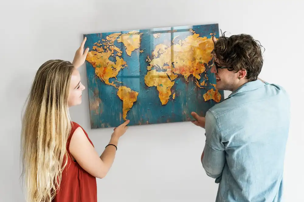 Magnetická tabule dekorativní mapa světa