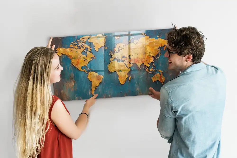 Magnetická tabule dekorativní mapa světa