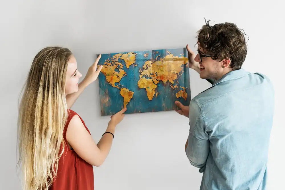 Magnetická tabule dekorativní mapa světa