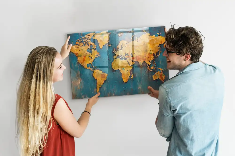 Magnetická tabule dekorativní mapa světa