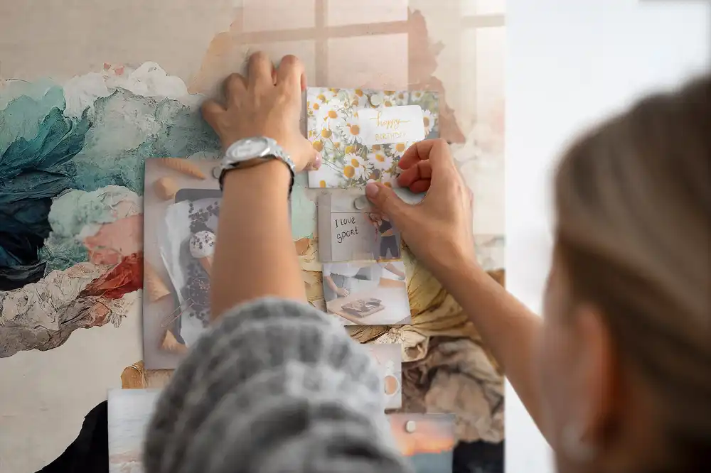 Skleněná magnetická tabule s motivem umělecké krajiny