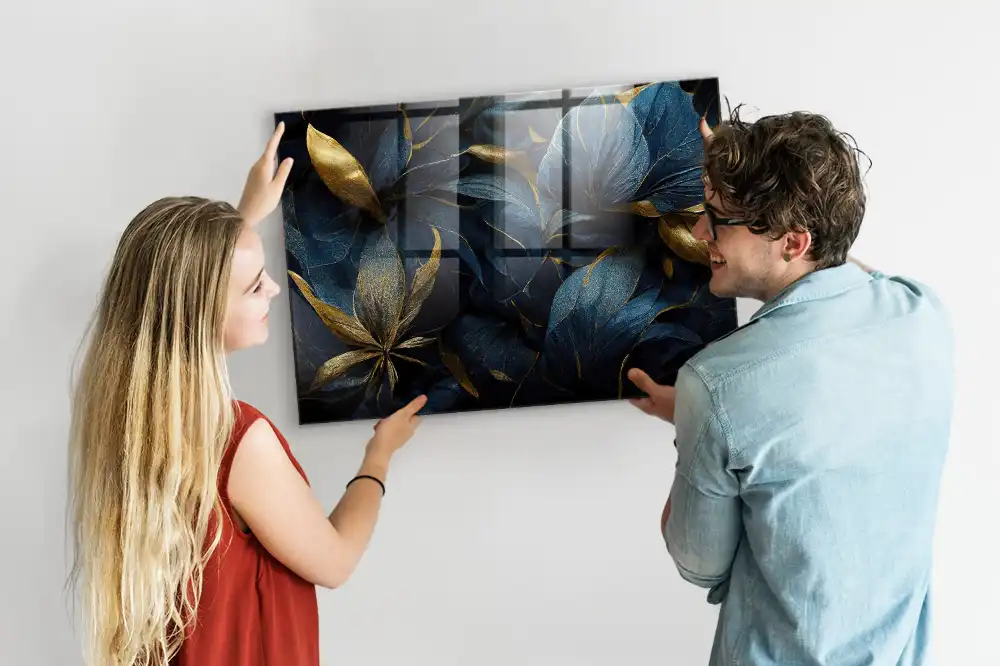 Ozdobná magnetická nástěnná tabule s motivem flóry