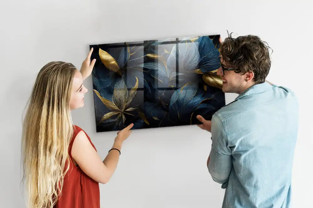 Ozdobná magnetická nástěnná tabule s motivem flóry
