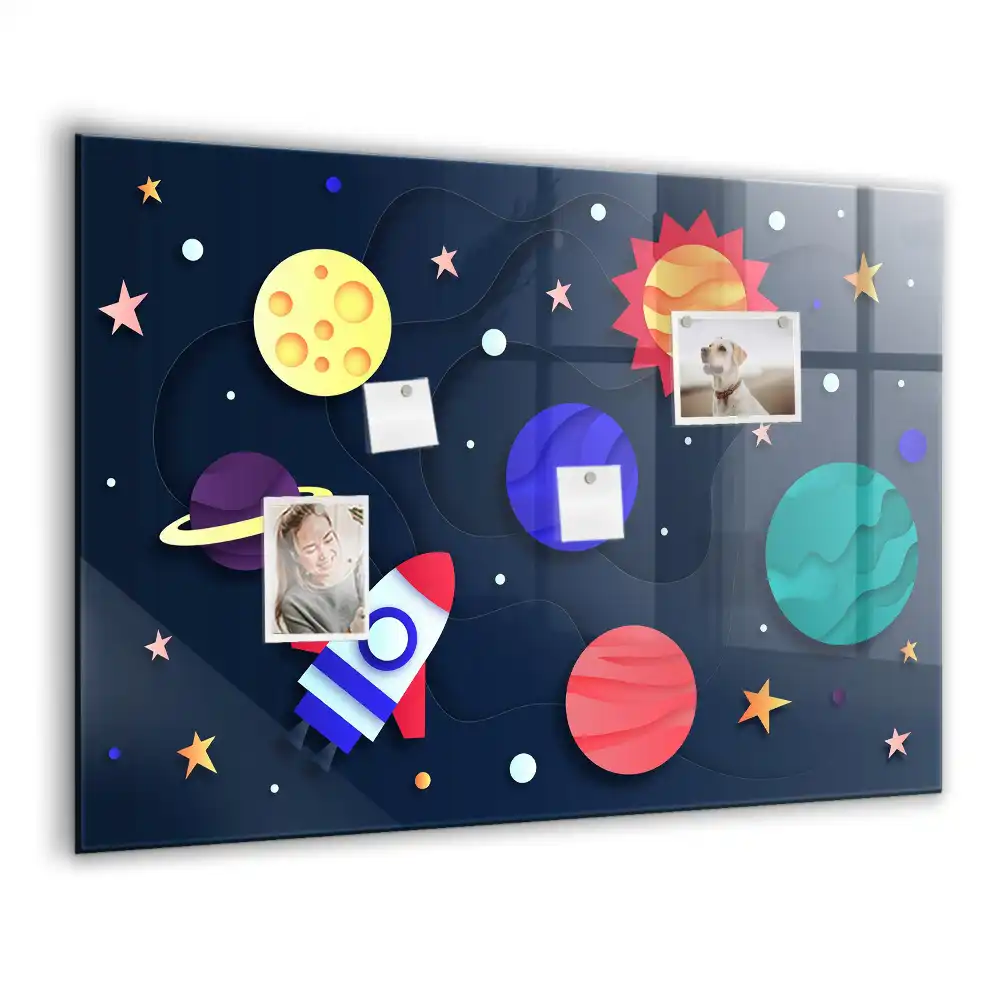 Magnetická tabule pro děti s motivem vesmíru