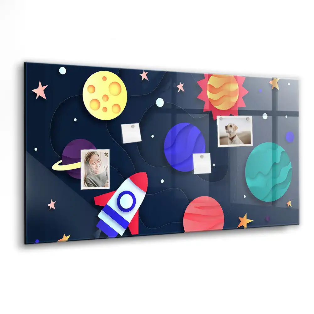 Magnetická tabule pro děti s motivem vesmíru