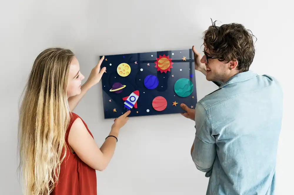 Magnetická tabule pro děti s motivem vesmíru