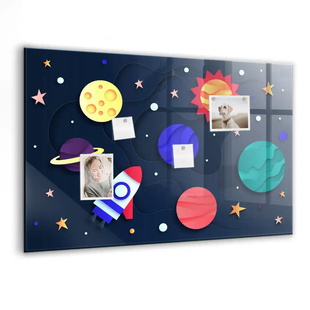 Magnetická tabule pro děti s motivem vesmíru
