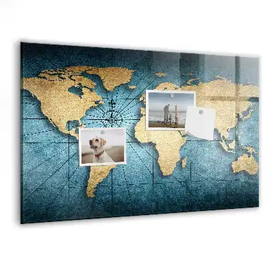 Magnetická nástěnná tabule mapa světa