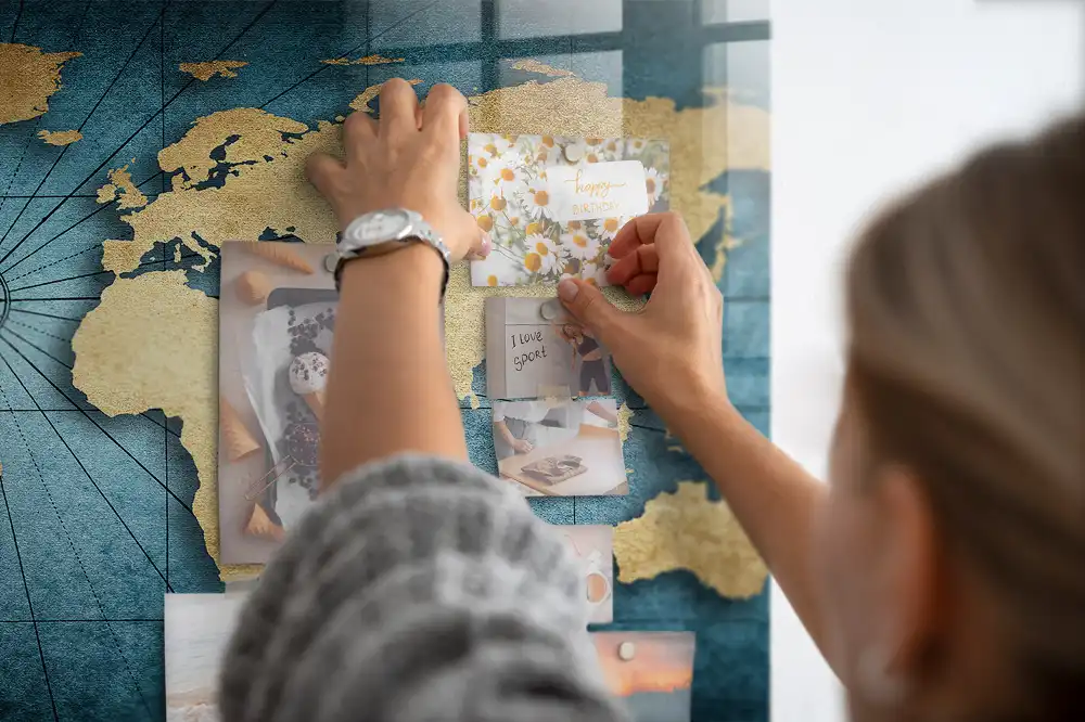Magnetická nástěnná tabule mapa světa