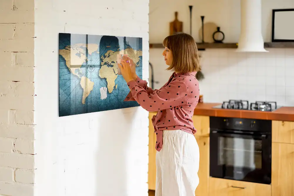 Magnetická nástěnná tabule mapa světa