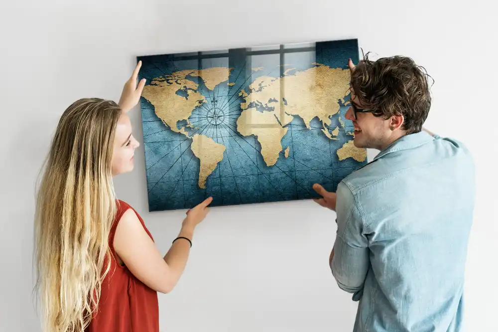 Magnetická nástěnná tabule mapa světa