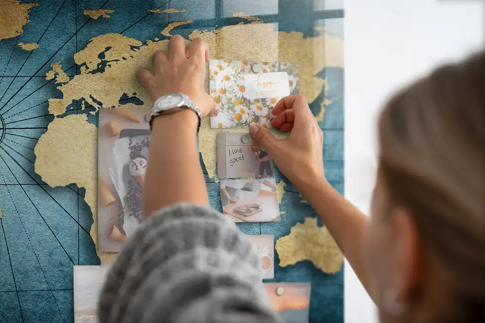 Magnetická nástěnná tabule mapa světa