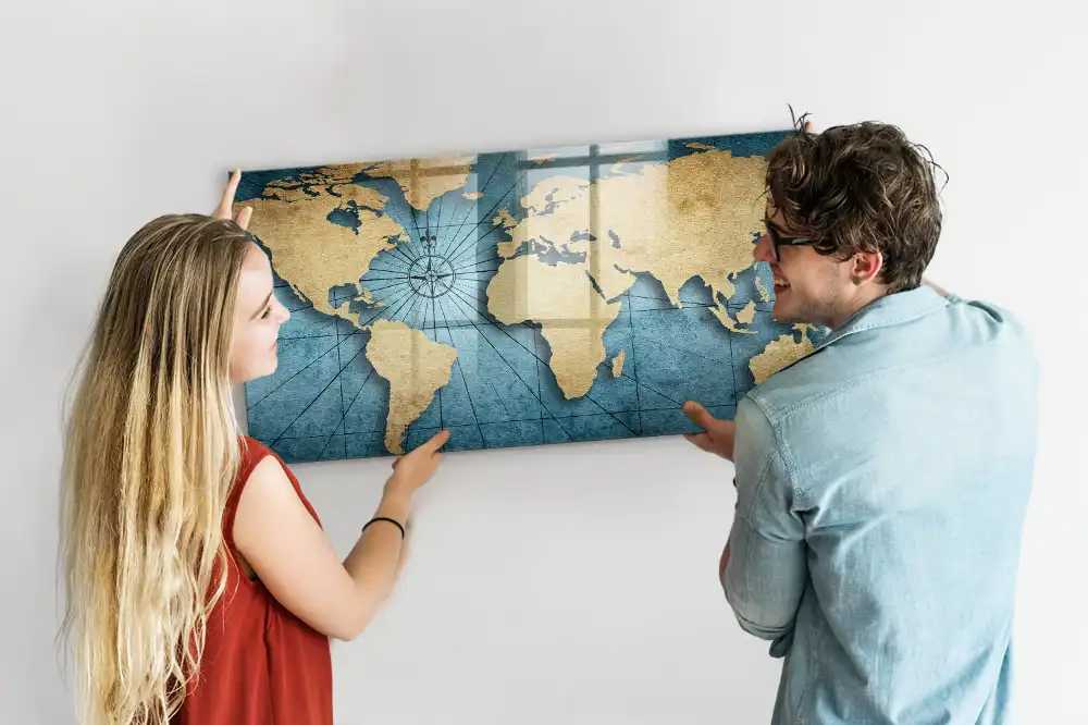 Magnetická nástěnná tabule mapa světa