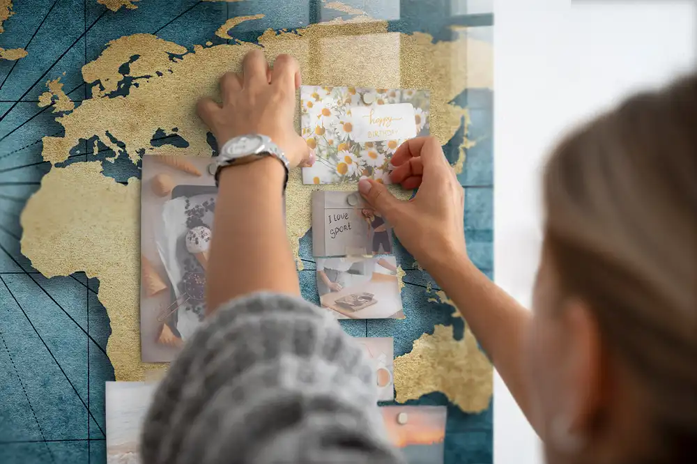 Magnetická nástěnná tabule mapa světa