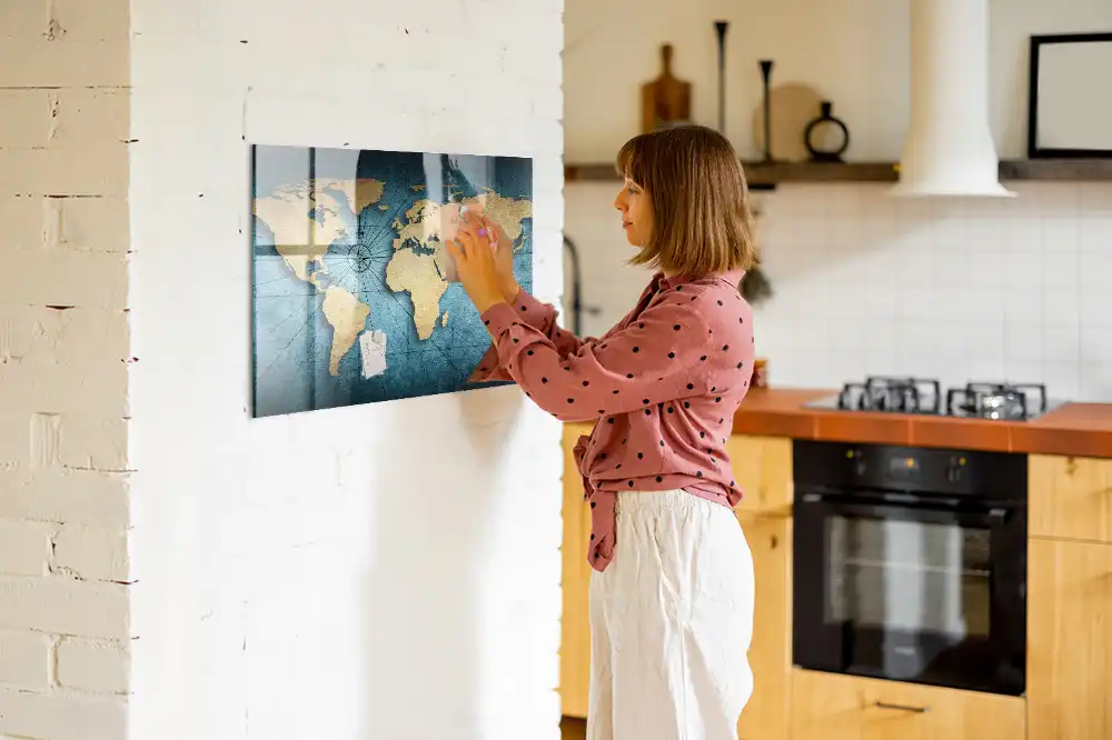 Magnetická nástěnná tabule mapa světa