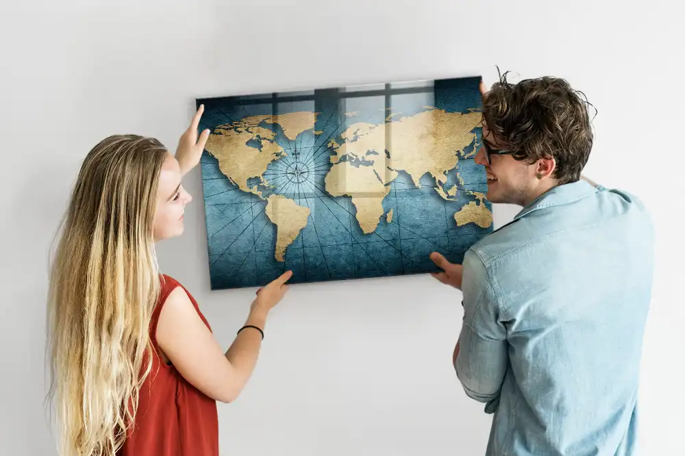 Magnetická nástěnná tabule mapa světa