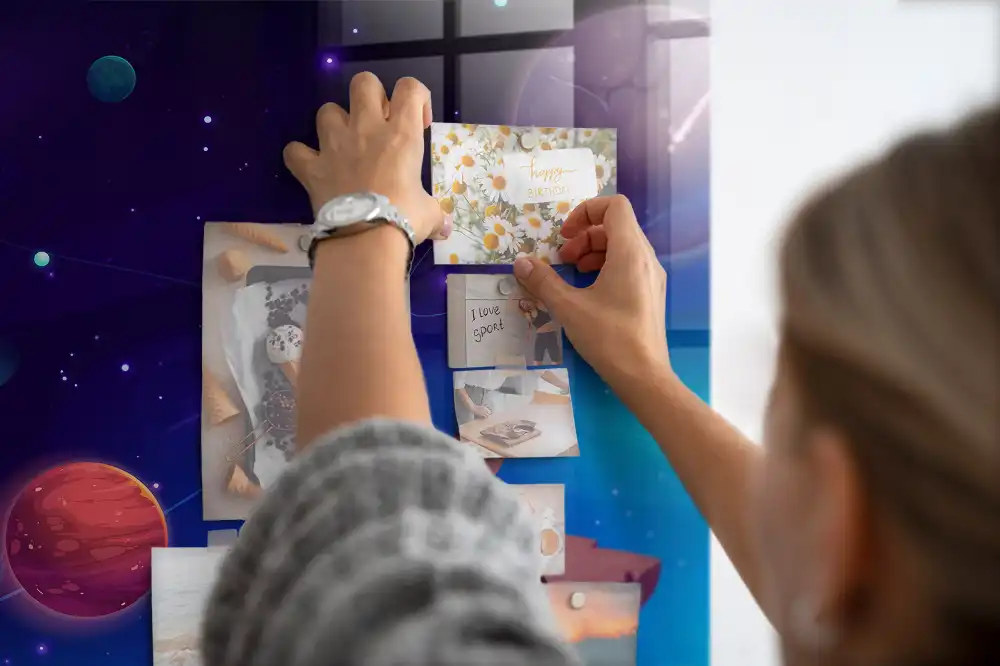 Magnetická tabule na zeď se systémem planet