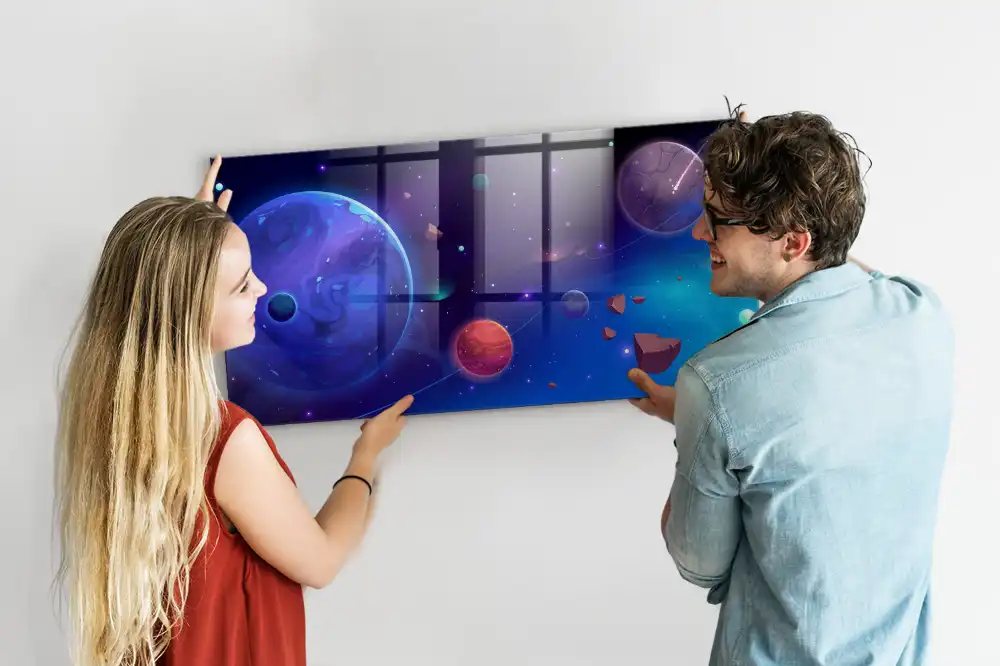 Magnetická tabule na zeď se systémem planet