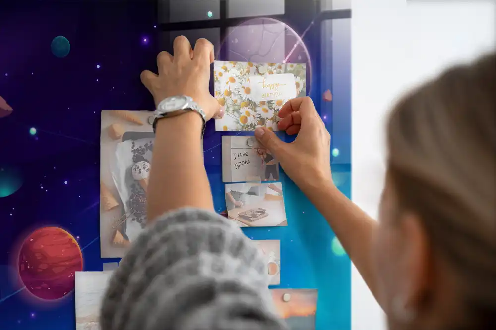 Magnetická tabule na zeď se systémem planet