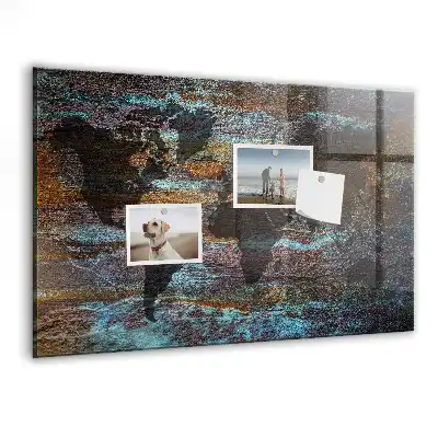 Magnetická tabule mapa světa s efektem rzi