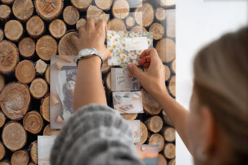 Magnetická nástěnná tabule s motivem letokruhů stromu