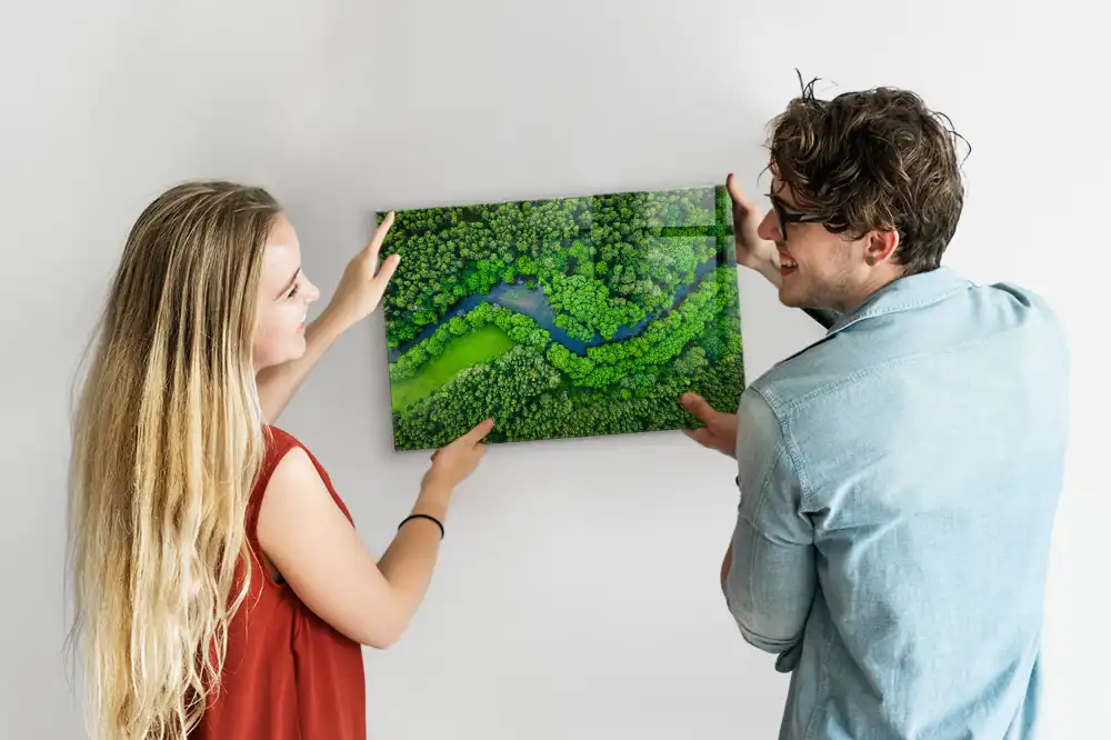 Magnetická tabule na zeď motiv lesního potoka