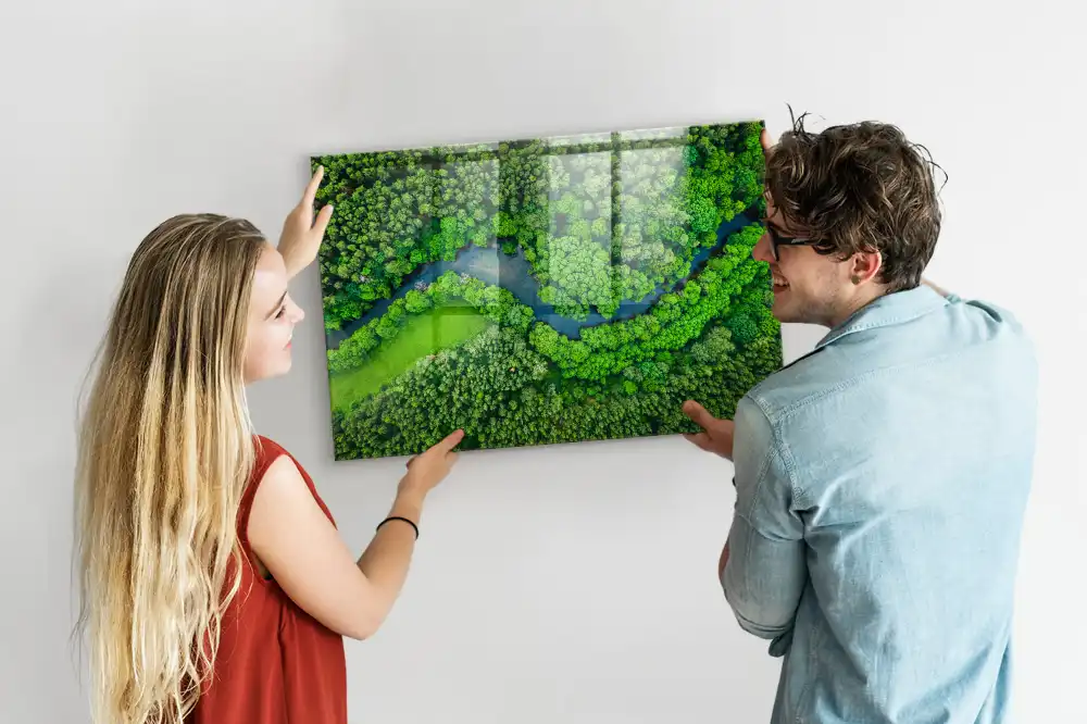 Magnetická tabule na zeď motiv lesního potoka