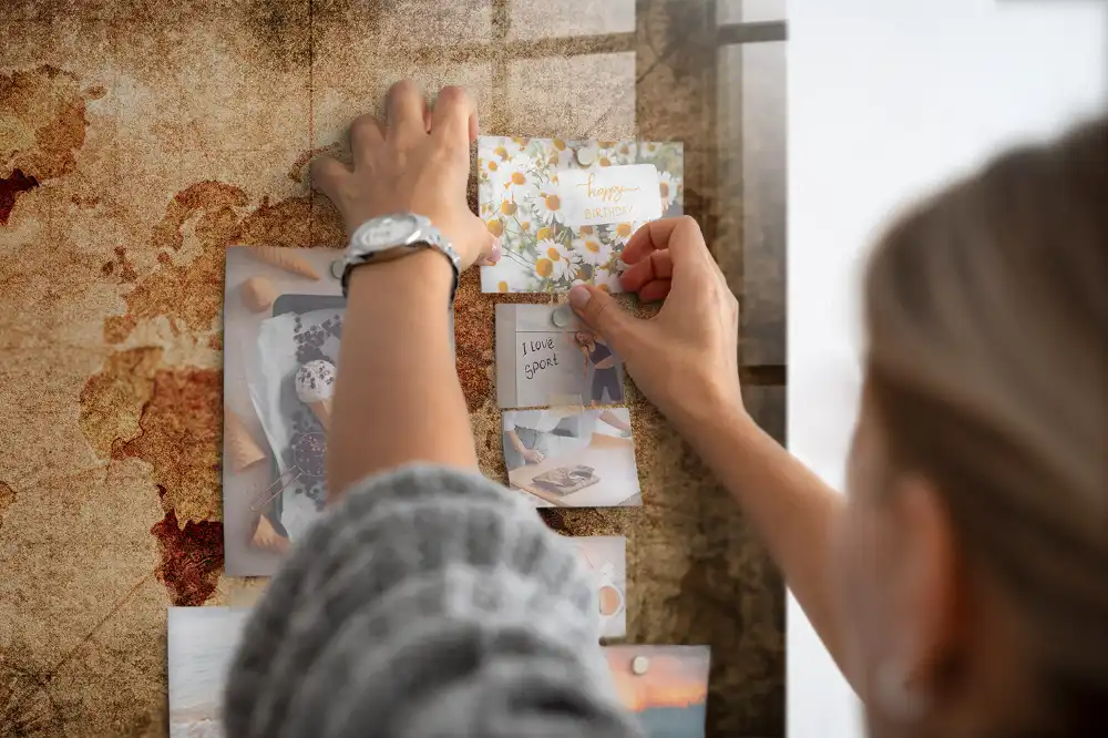 Magnetická tabule s historickou mapou světa