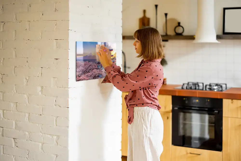 Skleněná magnetická tabule s motivem japonské architektury