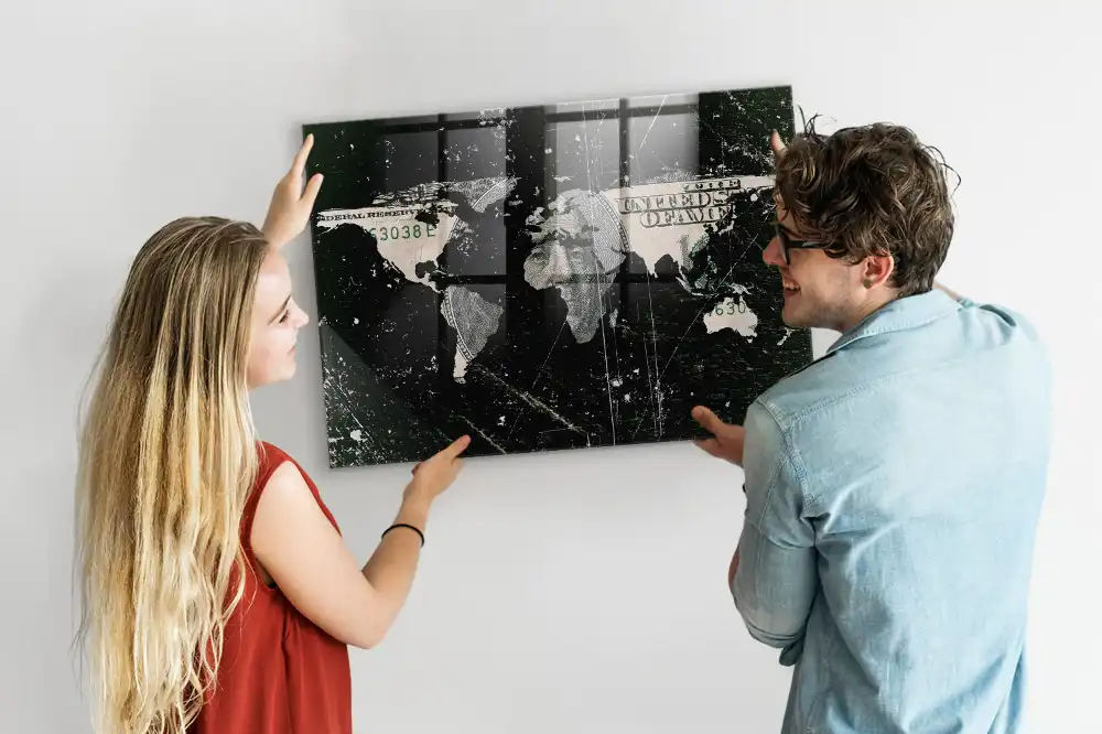 Magnetická tabule finanční mapa světa