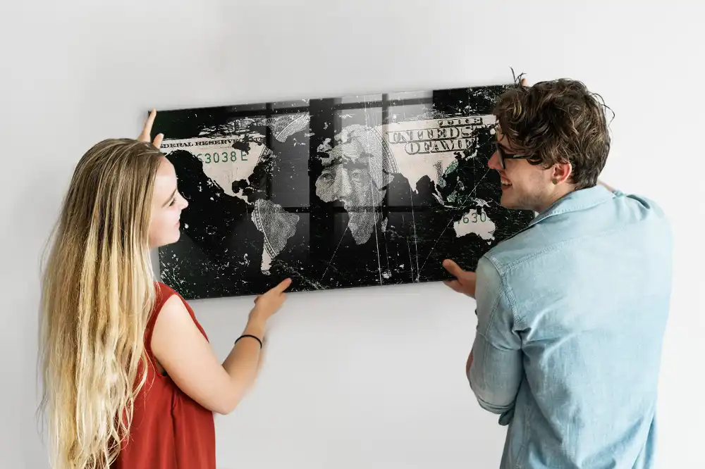 Magnetická tabule finanční mapa světa