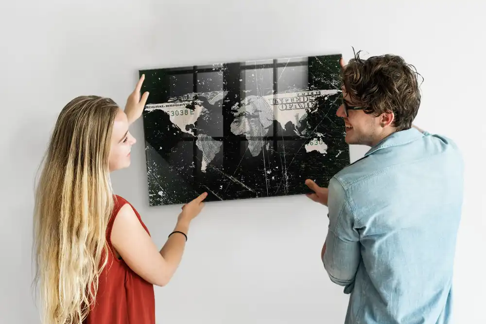 Magnetická tabule finanční mapa světa