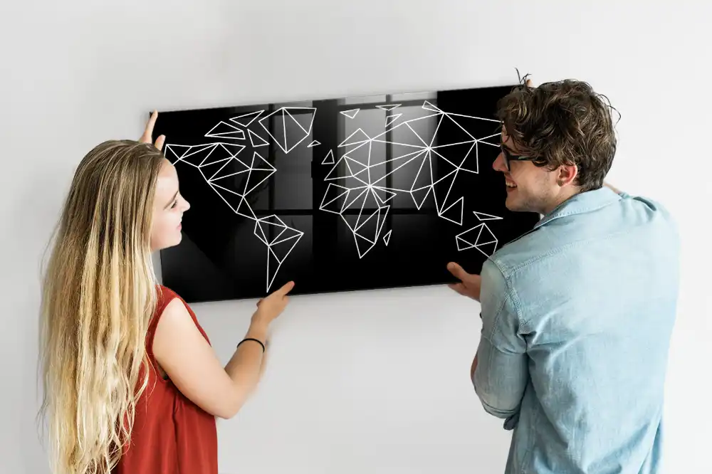 Moderní magnetická tabule mapa světa