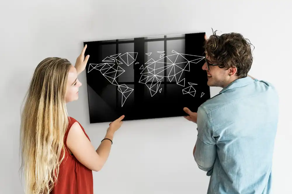 Moderní magnetická tabule mapa světa
