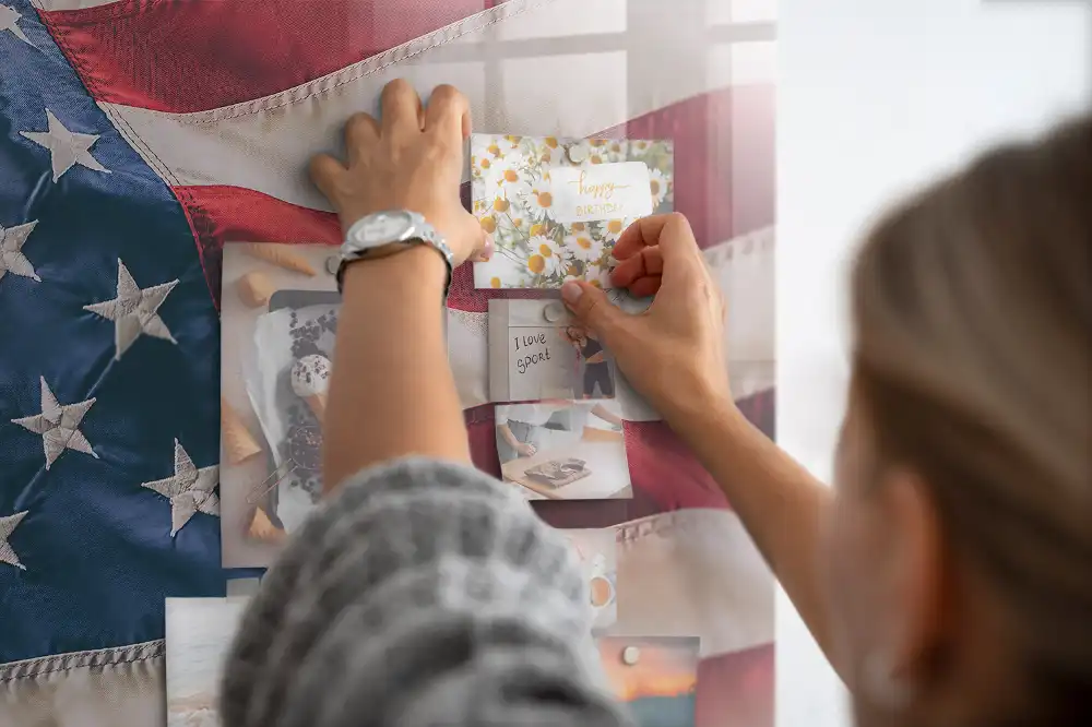Magnetická nástěnná tabule s motivem vlajky USA